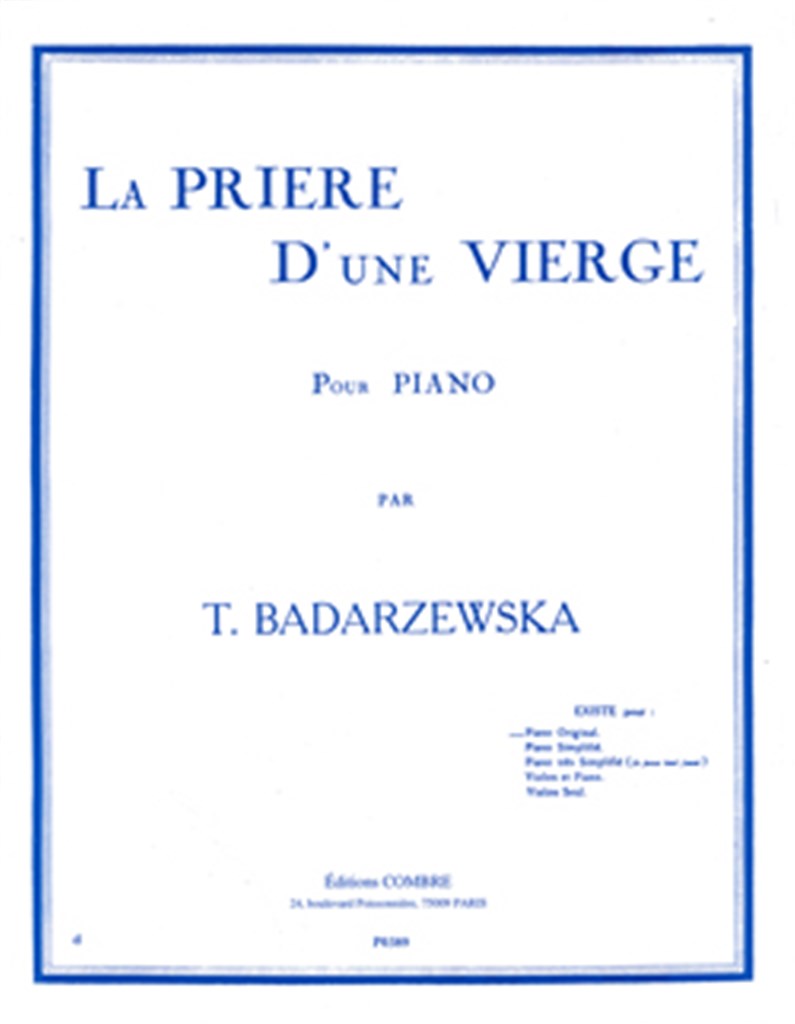 La prière d'une vierge Op.4